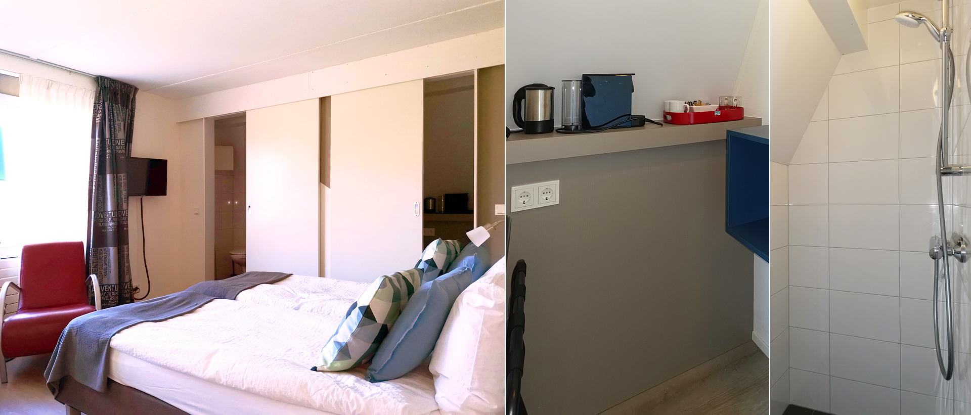 Tweepersoonskamer met douche, wc en koffie en thee B&B Rhenen